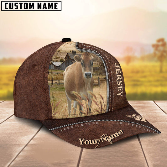 Uni Jersey Customized Name Leather Pattern Cap