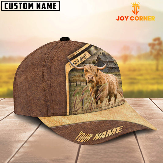 Uni Highland Cattle Customized Name Brown Farm Cap
