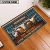 Uni Texas Longhorn Wipe Your Hooves Custom Name Doormat