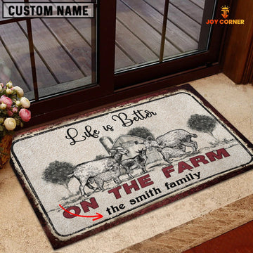Uni Goat Life is Better Custom Name Doormat