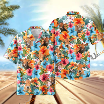 Uni Jersey Blue Colorful Summer Pattern Hawaiian Shirt