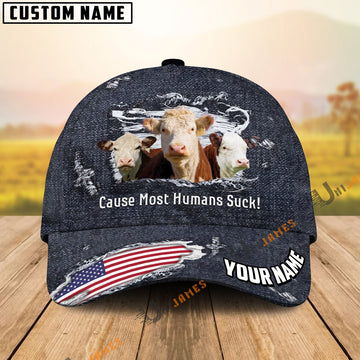 Uni Hereford US Flag Dark Jean Pattern Customized Name Cap