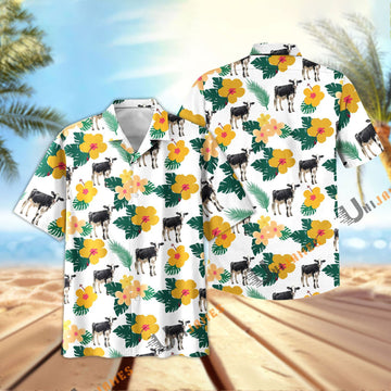 Uni Holstein Summer Flamigo Flower Hawaiian Shirt