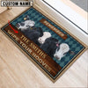 Uni Black Baldy Wipe Your Hooves Custom Name Doormat