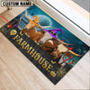 Uni Texas Longhorn Farmhouse Halloween Custom Name Doormat