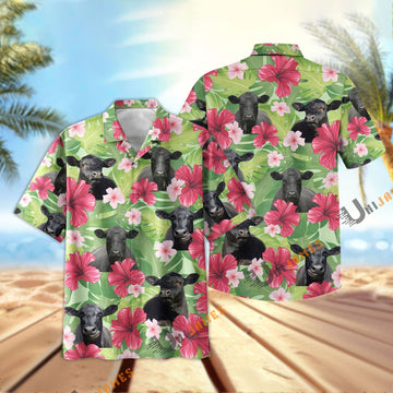 Uni Black Angus Green Summer Hawaiian Shirt