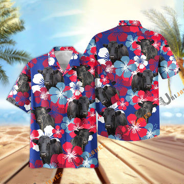 Unique Dexter Flower Blue Red 3D Hawaiian Shirt