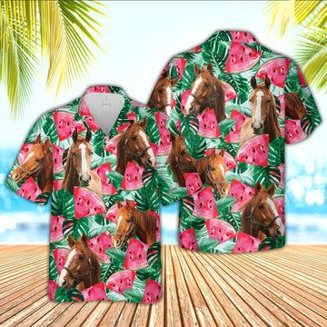 Unique Horse Watermelon 3D Hawaiian Shirt