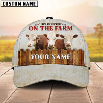 Uni Hereford Better On The Farm Customized Name Cap