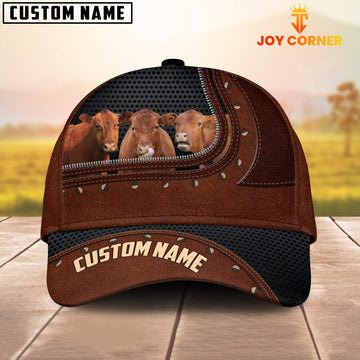 Uni Red Angus Happiness Zipper Pattern Customized Name Cap