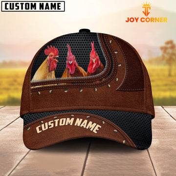 Uni Rooster Happiness Zipper Pattern Customized Name Cap