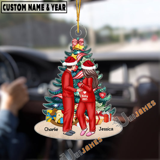 UniJames Personalized Expecting Baby – First Christmas Pregnancy Acrylic Ornament