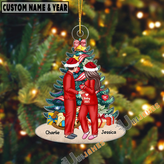 UniJames Personalized Expecting Baby – First Christmas Pregnancy Acrylic Ornament