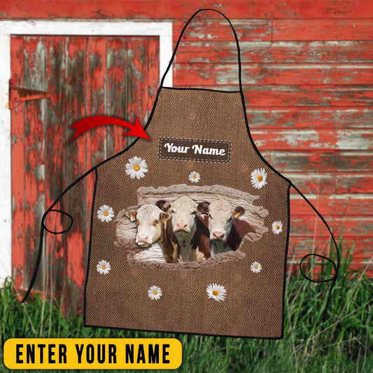 Uni Personalized Name Hereford Happiness 3D Apron