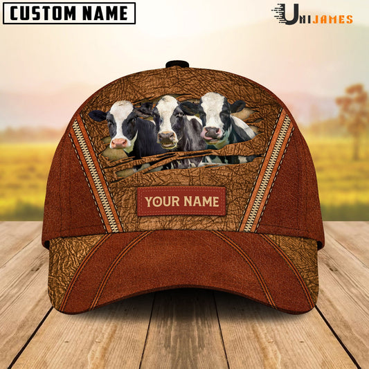Uni Holstein Happy Face Cattle Customized Name Cap