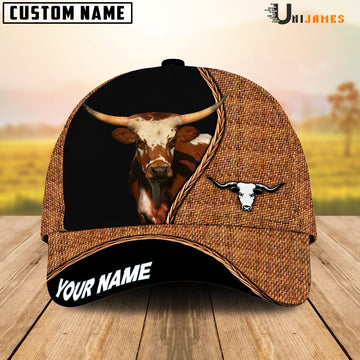 Uni Texas Longhorn Rattan Pattern Customized Name Cap