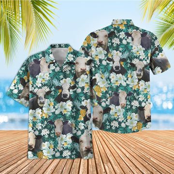 Unique Black Baldy Floral Blue Summer 3D Hawaiian Shirt
