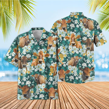 Unique Jersey Floral Blue Summer 3D Hawaiian Shirt