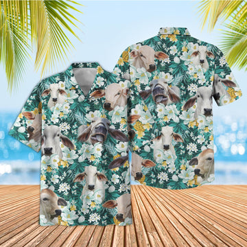 Unique Brahman Floral Blue Summer 3D Hawaiian Shirt