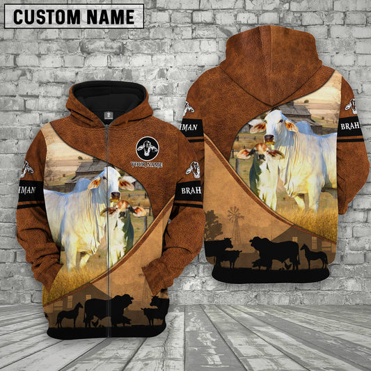 Uni Brahman Farming Dark Brown Personalized 3D Hoodie