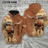 Uni Personalized Name TX Longhorn Brown 3D Shirt