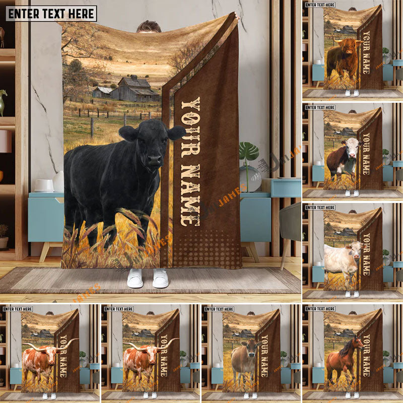 Uni Personalized Name Wooden Cattle Blanket