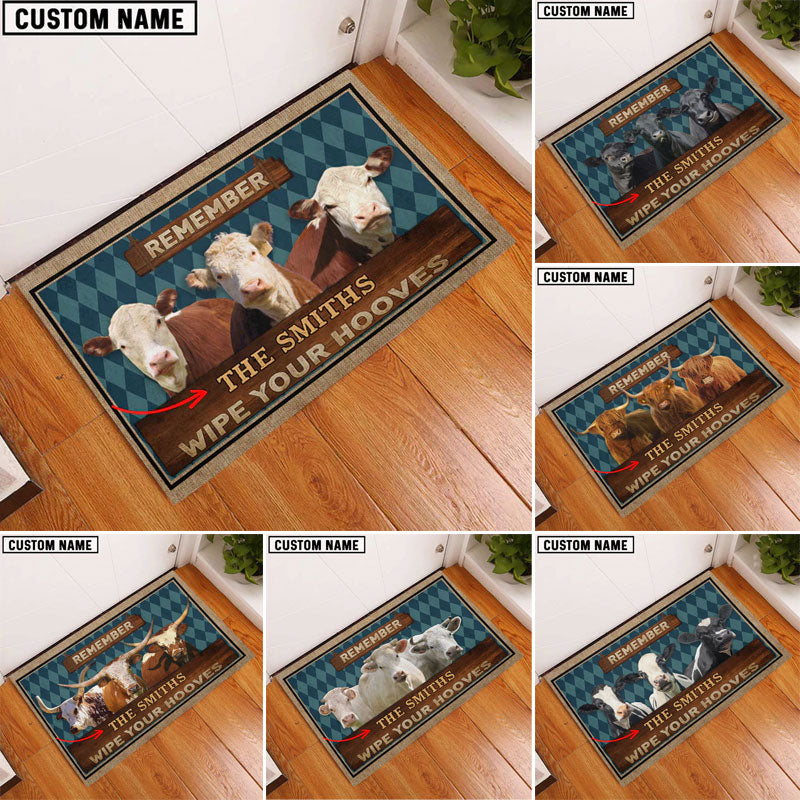 Uni Customized Name Cattle Farm Doormat