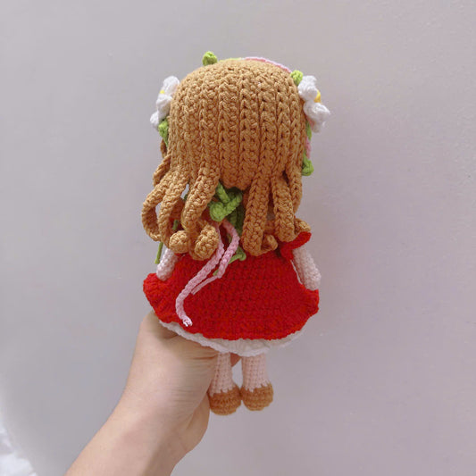 Unijames Christmas Red Dress Doll Handmade Crochet