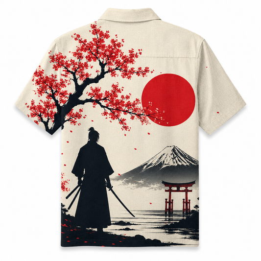 Shadow of Bushido – Samurai at Mount Fuji Hawaiian Shirt