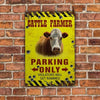 uni Hereford Farmer Parking Only Violators Will Get Plucked All Printed 3D Metal Sign