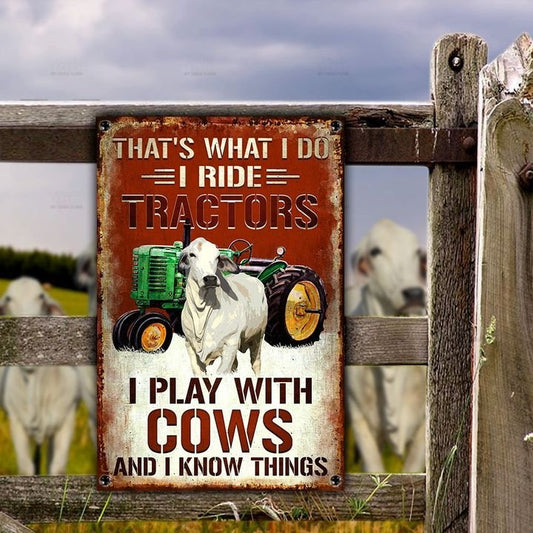 uni Brahman Cattle That's What I Do All Printed 3D Metal Sign