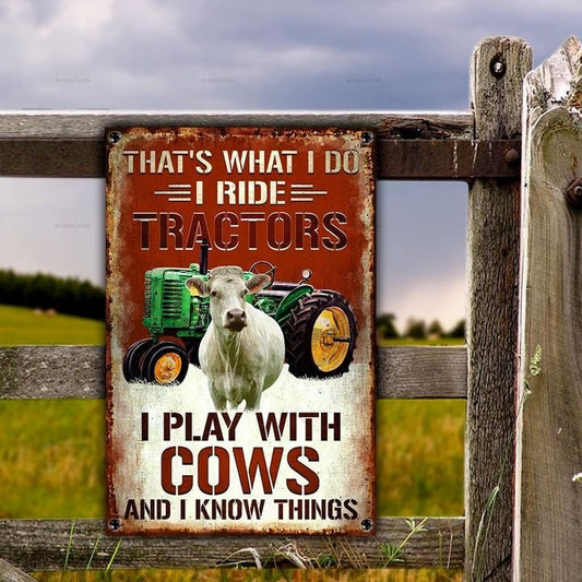 uni Charolais Cattle That's What I Do All Printed 3D Metal Sign