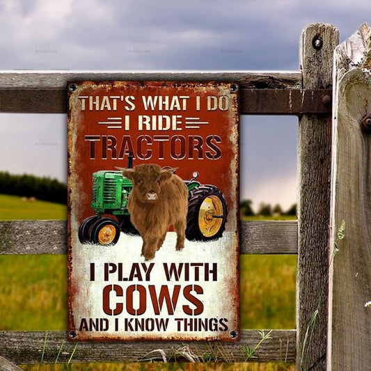 uni Highland Cattle That's What I Do All Printed 3D Metal Sign