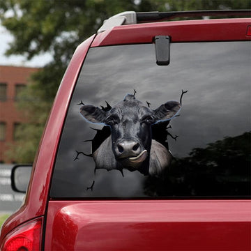 Uni Black Angus Broken Glass Car Decal Sticker