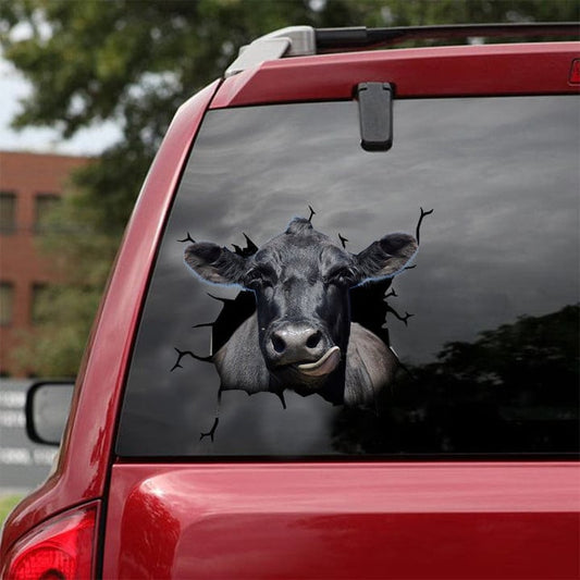 Uni Black Angus Broken Glass Car Decal Sticker