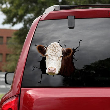 Uni Hereford Broken Glass Car Decal Sticker