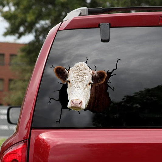 Uni Hereford Broken Glass Car Decal Sticker