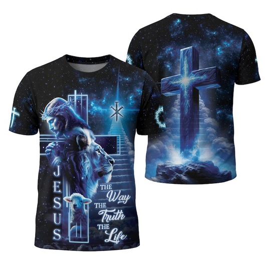 Unijames Jesus The Way The Truth The Life Shirt, Bible Verse, Christian Shirts For Men, Religious Shirt, Christian Gift, Faith Shirts For Men