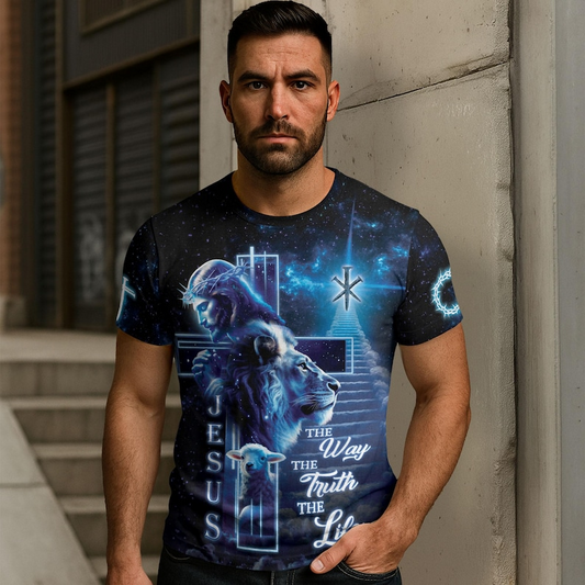 Unijames Jesus The Way The Truth The Life Shirt, Bible Verse, Christian Shirts For Men, Religious Shirt, Christian Gift, Faith Shirts For Men