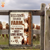 uni Personalized Name Hereford Cattle Welcome to our farm All Printed 3D Metal Sign