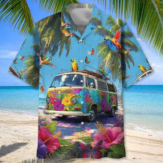 Unijames Camping Car Aloha Beach Hawaiian Shirt