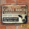 uni Customized Name Dairy Farm Cattle Keep Gate Closed All Printed 3D Metal Sign