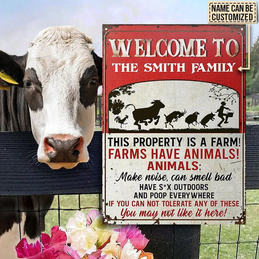 uni Farm This Property Is A Farm Rectangle Metal Sign Custom Name Nice Design