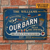 uni Our Farm Barn Blue Design Rectangle Metal Sign Custom Name Year