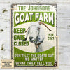 uni Keep Gate Closed Goat Farm Rectangle Metal Sign Custom Name Year