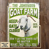 uni Keep Gate Closed Goat Farm Rectangle Metal Sign Custom Name Year