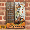 uni Goat Farm Autumn Barn Pumpkin Pattern Rectangle Metal Sign Custom Name