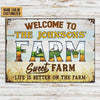 uni Welcome To Sweet Farm Nice Design Rectangle Metal Sign Custom Name
