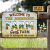 uni Welcome To Sweet Farm Nice Design Rectangle Metal Sign Custom Name