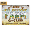 uni Welcome To Sweet Farm Nice Design Rectangle Metal Sign Custom Name